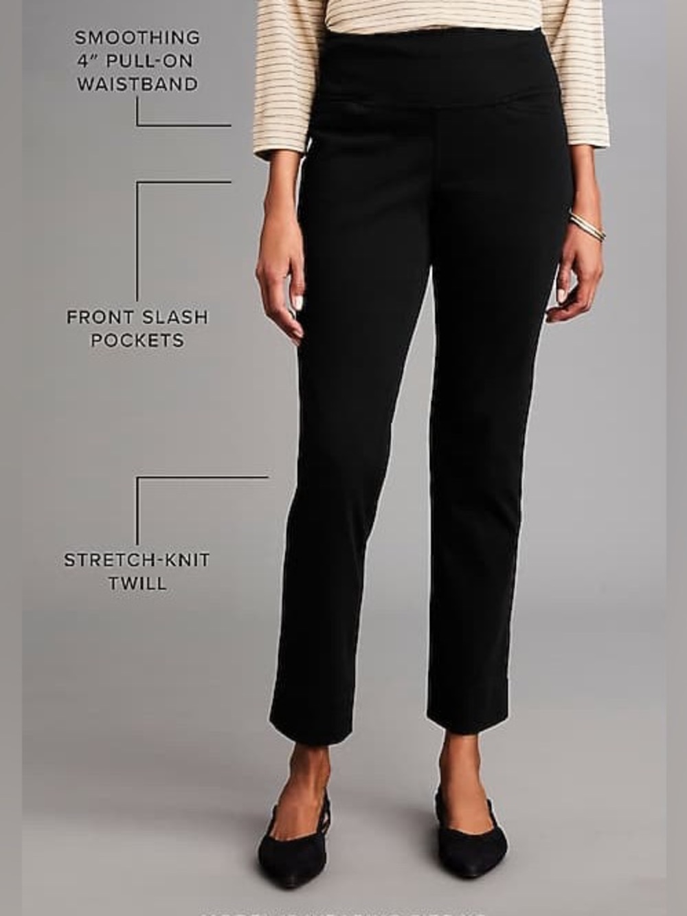 J.Jill Wearever Smooth-Fit Knit Jeans Black Sz S EUC $90 MSRP Stretch Knit Twill
